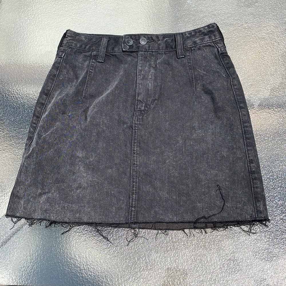 Hollister Ultra High Rise black denim skirt